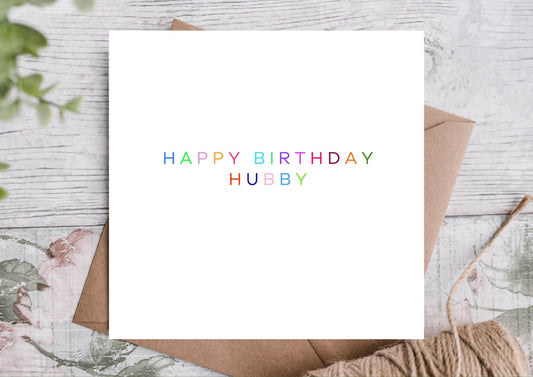 Hubby Birthday Card For Husband / Happy Birthday Card / Card