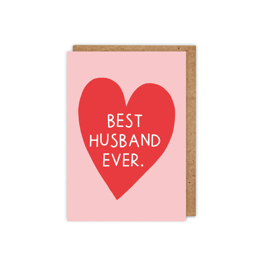 Best Husband Ever. Contemporary heart love/ anniversary card