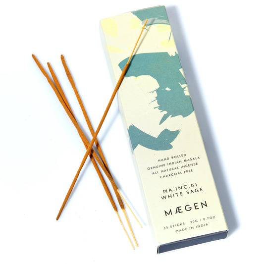 MÆGEN Incense Sticks - White Sage Genuine Indian Masala